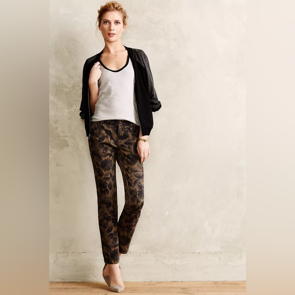 Pilcro and the Letterpress Pants - Pilcro Floral Chinos Hyphen Printed Chinos